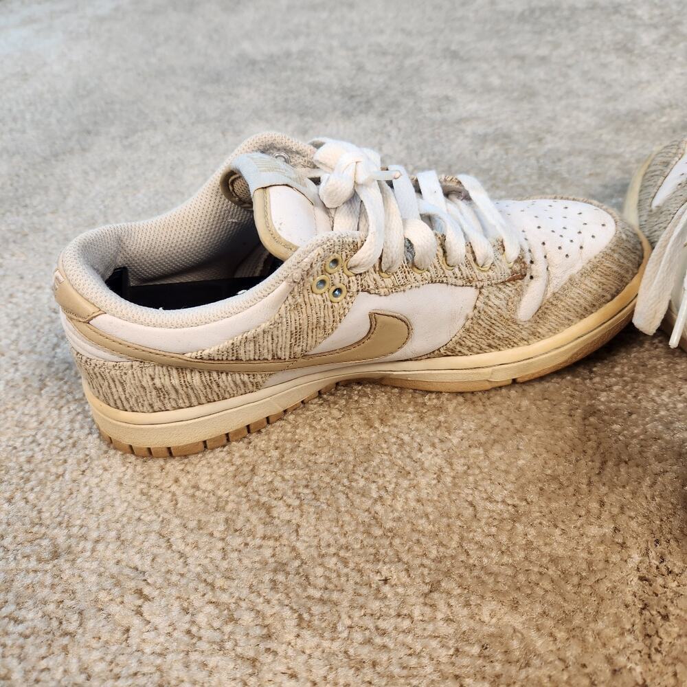 Vintage Nike Dunk Low Oatmeal Linen Womens Size 7 309324-221 - Picture 6 of 10